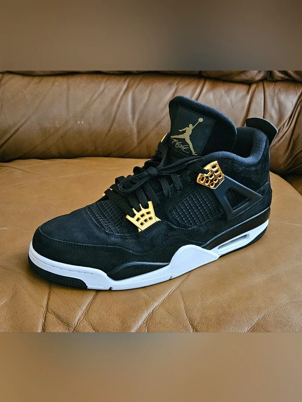 Nike Air Jordan 4 Retro Royalty Black Gold Size 13 (GREAT SHAPE)